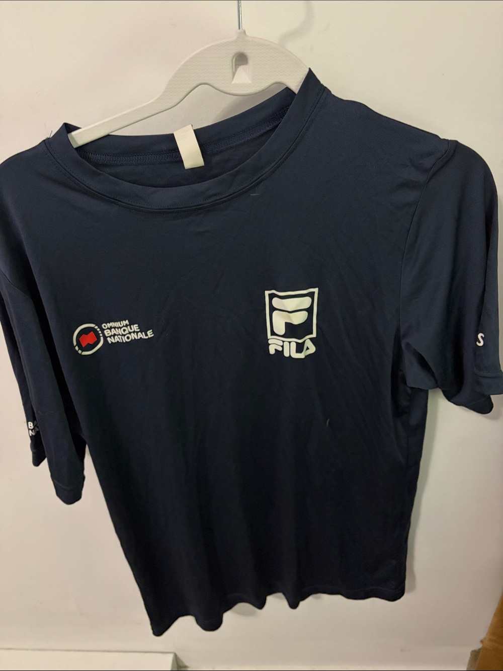 FILA Navy Short-Sleeve Logo Tee with White Accents